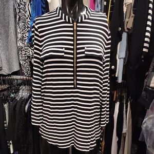 Calvin Klein Striped Black and White Button Down Shirt